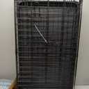 Amazon Basics Durable, Foldable, Collapsible, Portable Metal Wire Dog Crate with Tray, Single Door with Divider Panel, Easy to Assemble & Clean, 36 x 23 x 25 in, Black