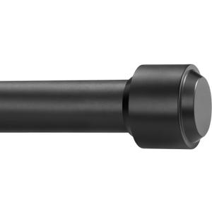 Curtain Rods, Non-Adjustable Drapery rod for Window, 1IN Diam 48INCH/4 Foot Fixed Length Rod with Aluminum End Caps and Brackets, Matte Black