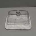 Marble Butter Dish with Lid, Elegant Large Capacity Butter Holder for Countertop & Refrigerator  Natural Cool Surface Keeps Butter in an Ideal Spreadable State  White Butter Container (7.2" x 6.3")
