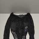 SweatyRocks Women's Lace Long Sleeve Bodysuit Tops Corset Sheer Mesh Leotard Body Suits Small