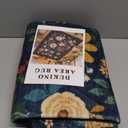 DUKINO 3x4 Area Rug, Lightweight Non Slip Washable Floral Rug, Indoor Low Pile & Non-Shedding Boho Design Carpets for Bedroom, Kitchen, Dining Room, Black