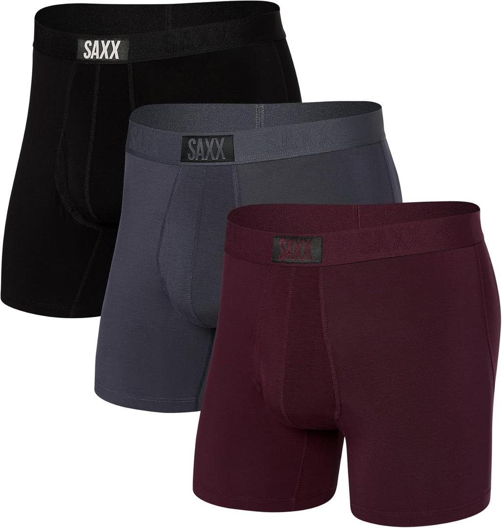 SAXX Underwear Co. Men's Ultra Super Soft Boxer Brief Fly 3-Pack (XL)