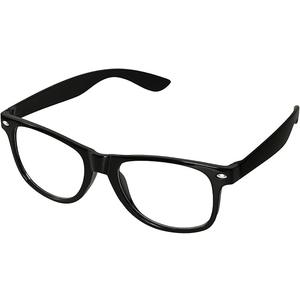 Black Fake Glasses with Clear Lenses Costume Props Halloween Cosplay for Men Women Adult Halloween Accessories Outfit, Black +0.3 - Pack of 5