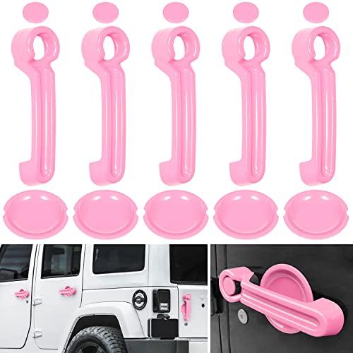 E-cowlboy Door Handle Cover Inserts+Tailgate Handle Cover+Recess Guard for 2007-2018 Jeep Wrangler JK JKU Sports Sahara Freedom Rubicon Unlimited Exterior Accessories