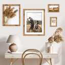 TWING 5x7 Picture Frames Set of 6, Rustic Photo Frames Collage for Wall Decor Mounting or Table Display, Home Decorative Wall Gallery Picture Photo Frame Wood Brown, Walnut