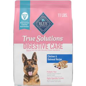 Blue Buffalo True Solutions Digestive Care Natural Dry Dog Food for Adult Dogs, Chicken, 11-lb. Bag, Best By Aug. 04, 2025