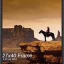 A PLUS MAX 27x40 Picture Frame, Black Engineered Wood Frame for 27 x 40 Inch Picture Poster Photo, Light Weight 27 by 40 Frame with Wood-grain for Wall - 1 Pack/Black/27 x40