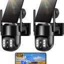 Solar Security Cameras Wireless Outdoor, 5G/2.4G Solar WIFI Cameras for Home Security,Solar Powered Outside Camera Wireless,Human Detection, Color Night Vision, 2-Way Talk for home Porch/Garage/Yard (Black Two Cam)