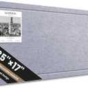 Large Bulletin Board, 35 X 17 Inches Felt Cork Board with 40 Pushpins, Foldable Felt Notice Pin Board Photo Display Board with Self-Adhesive Tape for Office Home School (Light Gray, 35x17 inch)