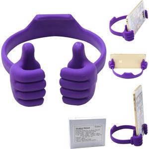 Honsky Thumbs-up Cell Phone Stand Holder, Tablet Stand Cradle for Desk Desktop Smartphone Cellphone Mobile Phone Tablets  Universal Adjustable Flexible, Purple