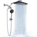 Veken Wide Rain Shower Head with 6 Modes Handheld Water SprayHigh Pressure Showerhead Combo with Arm for Bathroom AccessoriesHome Decor Adjustable Dual Shower with Anti-Clog Nozzles,Silver Chrome (Standard Flow(2.5GPM))