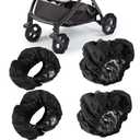 4Pcs Baby Stroller Wheel Cover, Dustproof Kid Baby Wheelchair Protector Pushchair Wheel Cover Stroller Accessory (2Pcs M + 2 Pcs L)