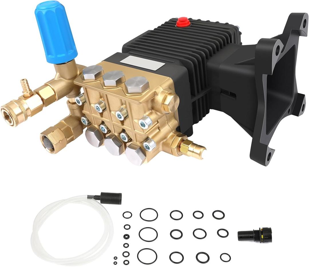 ECCPP Horizontal Pressure Washer Pump for 1 Diameter Shaft 3300-4000 PSI 4 GPM Replacement Power Washer Pump Fit for RSV4G40 EZ4040G EZ4040 GX270 GX340 GX390 Triplex Plunger Pump