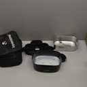 TRAVELISIMO Electric Lunch Box for Adults 100W Heated Lunch Box For Men 1.5L Stainless Steel Portable Food Warmer, 12/24/110V for Travel & Work, Loncheras Electricas Para Calentar almuerzo (Black)