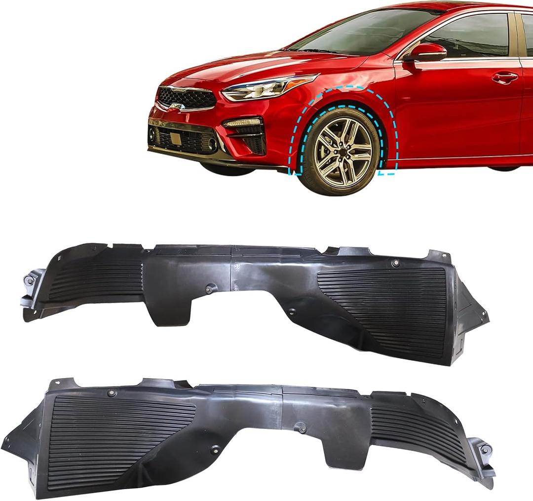 SecosAutoparts Front Fender Plastic Liners, Fit for Kia Forte 2017 2018, Front Driver & Passenger Side Wheel Splash Liner, Replace# 86812B0000 86811B0000, KI1248153 KI1249153