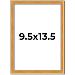 Poster Palooza 9.5x13.5 Frame Olde Gold Solid Wood Picture Frame | 0.75 Inch Moulding Width | Includes UV Acrylic Plexiglass, Foam Board Backing & Hanging Hardware