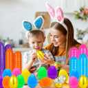 200 PCS Fillable Plastic Easter Eggs with 6 Golden Eggs, 2.4 Inch Empty Colorful Eggs for Kids Boys Girls Easter Hunt Party Supplies Classroom Rewards Basket Stuffers Easter Party Favors