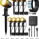 ZZXX 8 Pack Low Voltage Landscape Lights with Transformer and 65FT Wire 12-24V LED Landscape Lighting Kit 2700K Waterproof Landscape Spotlights with Connectors for House Yard Tree Garden