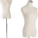 Female Mannequin, Hanging Pants & Skirts Dress Mannequin with Stand, Height Adjustable Torso for Clothing Dress Jewelry Display, Sewing, Silver