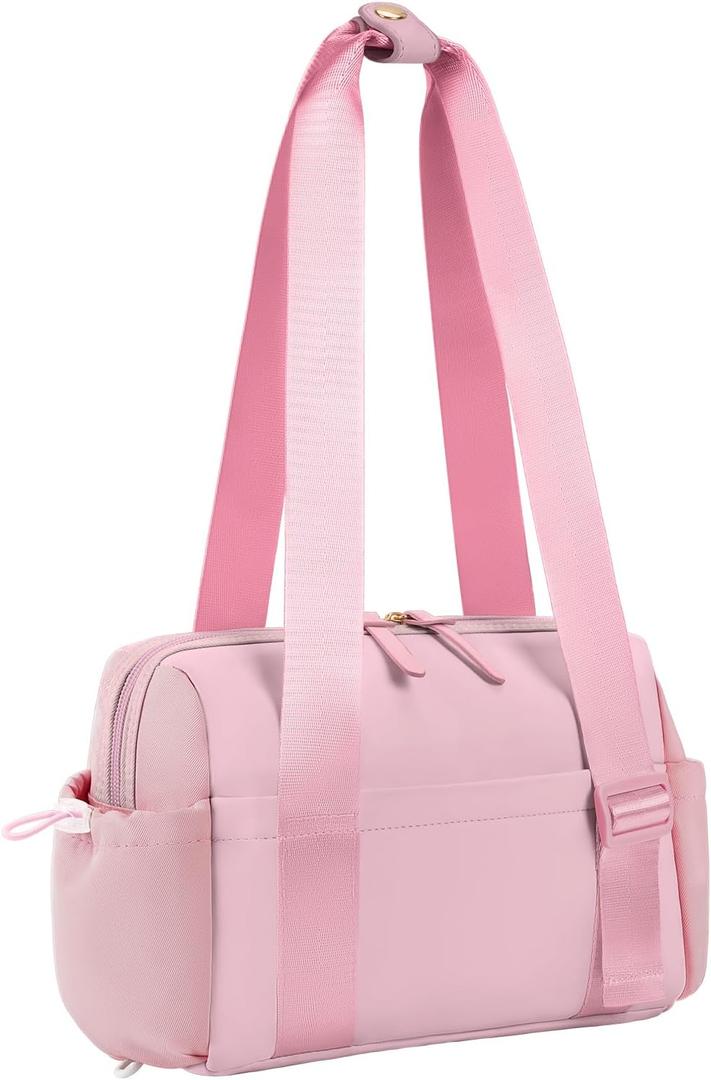 WOOMADA Waterproof Small Gym Bag for Women Mini Duffle Bag with Wet Compartment Cute Workout Yoga Fitness Sport Tote(Pink)