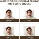 Organic Buckwheat Pillow for Sleeping with Organic Cotton Pillowcase - 20''x26'' Adjustable Pillow, Breathable for Cool Sleep, Cervical Support for Back and Side Sleeper(Tartary Buckwheat Hulls)