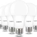 Lepro Dimmable LED Light Bulbs 60 Watt Equivalent, 9.5W 800LM Daylight White 5000K, A19 E26 Standard Medium Base, UL FCC Listed, 15000 Hour Lifetime, 6 Packs