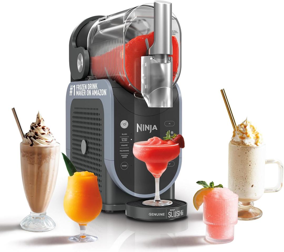 Ninja SLUSHi with RapidChill Technology, 88 oz. Frozen Drink & Slushie Machine, 5 Preset Programs, Margaritas, Frapps, and More, Premium Accents, Black, FS301