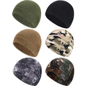 SATINIOR 6 Pieces Fleece Winter Skull Caps Men Warm Beanie Hat Windproof Unisex Watch Cap (Large, Classic Color)