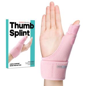 Trigger Thumb Splint, Adjustable Thumb Spica Support Brace Stabilizer for Arthritis Pain, Sprains, Tendonitis Relief, One Size Fits Right or Left Hand (Pink)