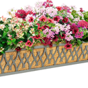 Window Boxes Planters: 2 Pack 30 Inch Railing Planter Box with Adjustable Brackets for Porch Fence Patio Balcony Hanging Flower Baskets with Coco Liners for Outdoor Garden Decor - Grey