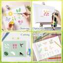 2 x 100Pcs Small Stencils for Rock Painting Reusable Small Flower Stencils for Crafts on Wood 2 Inch Nature Spring Flower Stencil Floral templates for Paint on Craft Fabric Card Walls Decor(Floral100)