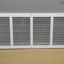 HVAC Premium 22'' x 8'' [Duct Opening] Flat Stamped Steel Return Air Grille - Sidewall and Ceiling - HVAC Vent Duct Cover - White [Outer Dimensions: 23.75''w X 9.75''h]