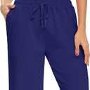 DIBAOLONG Womens Yoga Shorts Loose Comfy Drawstring Lounge Bermuda Shorts with 3 Pockets (Purple, M)