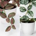Hollyone Fake Plants 2 Packs Artificial Plants Indoor Faux Plants with White Plastic Pot Small Fake Potted Plant for Home Aesthetic Living Room Bathroom Desk Shelf Office Decor