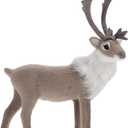 Amosfun Christmas Reindeer Figurine Tabletop Decoration Standing Deer Centerpieces Simulation Animal Model Christmas Winter Party Favors 8.1 x 1.6 x 6.7 Inch