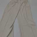 Women's Casual Wide Leg Dress-Pants, High Elastic Waisted in The Back Business Flowy Trousers with Pockets LG Tan L