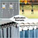 200 Pack Curtain Clips Hooks, Stainless Iron Small Clips for Hanging, Curtain Hooks with Clip for Hanging Party String Lights, Christmas Courtyards Decoration, Art Craft Display(Black)