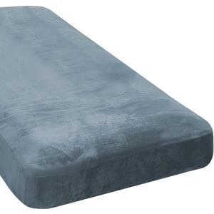 H.VERSAILTEX Velvet Stretch Individual Chaise Cover Sectional Couch Covers for L Shaped Sofa Both Left/Right Furniture Protector Seat Cushion Sofa Cover (1 Piece Chaise Cover, Stone Blue)