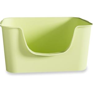 Small Cat Litter Box with High Sides,Cat Boxes for Indoor Cats,Cat Litter Pan for Kitty,Litter Box with Low Entry,Easy to Clean,Anti-Splashing (Green)