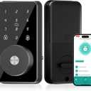 Smart Lock, 4-in-1 Keyless Entry Door Lock for Front Door, 6 Digital Code Door Lock with Keypad, Bluetooth Smart Deadbolt, App Control (Glossy Black)