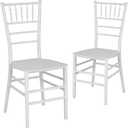 Flash Furniture 2 Pack HERCULES PREMIUM Series White Resin Stacking Chiavari Chair