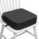 Toddler Booster Seat for Kitchen Chair, 3.5" Oxford Foam Cushion, Non-Slip Base, Adjustable Straps, Portable Dining Booster for Self-Feeding Toddlers at Home or on the Go (Dark Grey)