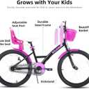KEANO Zinnia 20 Inch Kids Bike for Girls Ages 3-10 Years, Girls' Bikes with Training Wheels, Streamers, Basket and Doll Seat, Children Bicycles
