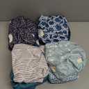 Nora's Nursery Cloth Diapers 7 Pack with 7 Inserts & 1 Wet Bag - Waterproof Cover,Washable, Reusable & One Size Adjustable Pocket Diapers for Newborns and Toddlers-Dimensional Blues