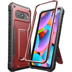 DUOPAL for Google Pixel 8 Case (Does NOT FIT Non-7 or pro), Military Grade Protection Shockproof Case Built-in Kickstand Compatible with Pixel 8 Phone 6.2 Inch (Red)