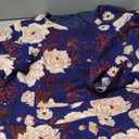 Simple Flavor Women's Floral Vintage Dress Elegant Midi Evening Dress 3/4 Sleeves (Blue, XXL)