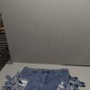 Kwunbwa Women's High Waist Ripped Denim Shorts Tassels Hem Distressed Stretchy Trendy Summer Jean Shorts Size XL