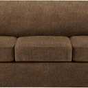 4 Piece T Cushion Sofa Slipcovers Stretch Couch Cover Furniture Covers with 3 Individual T Cushion Covers, Machine Washable for Living Room (Chocolate, 3 Cushions)