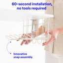 CarryUp Under Desk Cable Tray, No Drill Wire Management Clamp, Computer Cord Organizer, Cable Hider & Holder, Cord Keepers for Home Office Organization, Powder Coated Metal, Dorm Essentialss - Cream