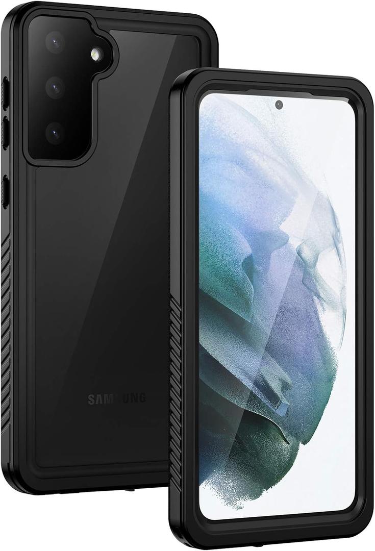 Lanhiem for Samsung Galaxy S21+ Plus Case, IP68 Waterproof Dustproof, Built-in Screen Protector, Rugged Full Body Shockproof Protective Phone Cover for Galaxy S21 Plus 5G 6.7 Inch, Black